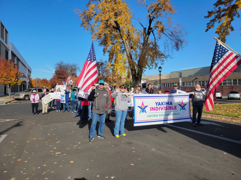 Yakima Indivisible at Veterans Day parade in Yakima, WA